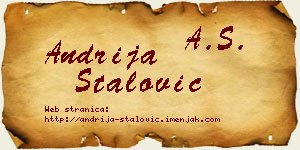 Andrija Stalović vizit kartica